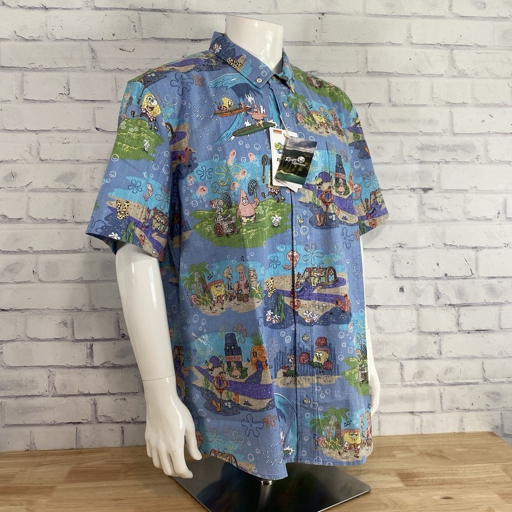 Reyn Spooner Shirt Men's 3XL Spongebob Aloha Hawaiian Camp Shirt Classic NWT - Picture 8 of 14